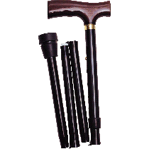 "Folding Travel Cane with Fritz Handle, Black, 33"" - 37"""