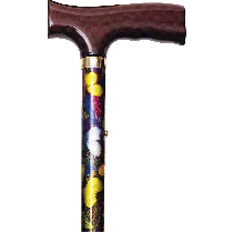 Folding Travel Cane with Fritz Handle, Butterfly