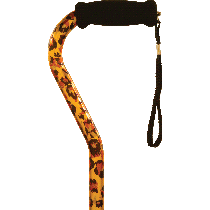 Offset Handle Cane, Leopard