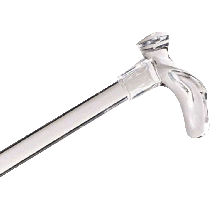 "Contour Right Handle Lucite Cane, Clear, 7/8"" dia."