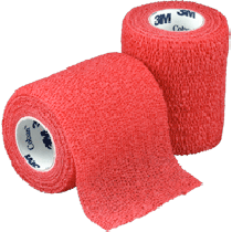 "Coban Non-Sterile Self-Adherent Wrap 3"" x 5 yds., Red"