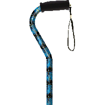 Offset Handle Cane, Blue Peacock