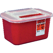 Devon Sharps Container with Clear Lid 1 Gallon