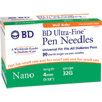 Ultra-Fine Nano Pen Needle 32G x 4 mm (100 count)