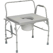 "Bariatric Drop Arm Commode for Easy Transfer, 27-1/2"" x 18-1/2"" Seat"