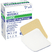 "Copa Ultra-Soft Fenestrated Hydrophilic Foam Dressing 3-1/2"" x 3"" Square"