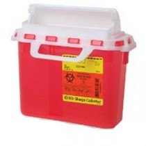 Patient/Exam Room Sharps Collector,5.4 Qt. Red