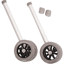 Bariatric Walker Wheel Kit with Plastic Glide Caps for the Rear Legs