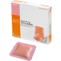 "ALLEVYN Ag Gentle Border Silicone Gel Adhesive Silver Wound Dressing 5"" x 5"""