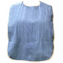 "Adult Bib with Velcro Closure and Vinyl Backing, Blue, 18"" x 30"""
