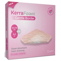 "KerraFoam Gentle Border Absorbent Dressing, 4"" x 4"""