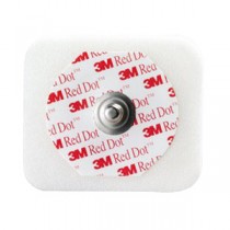 Red Dot Monitoring Electrode with Foam Tape and Sticky Gel 4 cm x 3-1/2 cm, Radiopaque