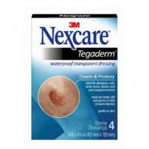 "Nexcare Tegaderm Transparent Dressing 4"" x 4-3/4"""