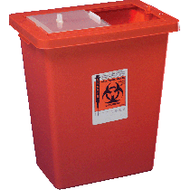 SharpSafety Sharps Container with Sliding and Sealing Gasket Lid 8 Gallon