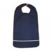 "Adult Terry Bib Crumb Catcher, Plastic Back, 16"" x 24"""