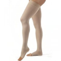 Opaque Thigh High, 30-40, Open Toe, Sml, Beige