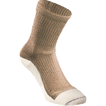 Euros RX Diabetic Crew Socks, Large, Khaki with White