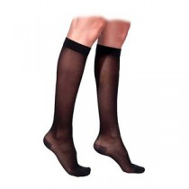 Health Support Vascular Hosiery 15-20 mmHg, Knee Length, Sheer, Black, Regular Size A