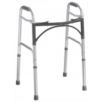 Deluxe Adult Folding Walker, Two Button, 350 lb Weight Capacity
