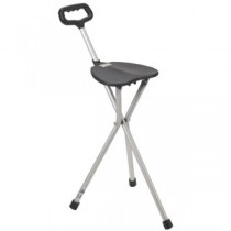 "Folding Cane Seat, Black, 19"" - 22"" Adjustable Seat Height"