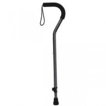 Offset Aluminum Cane with Tab-Loc Silencer, Black, 300 lb Capacity