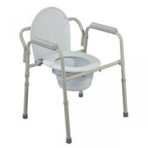 Bariatric Folding Commode, 650lb Capacity, Grey