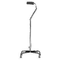 Quad Base Adjustable Aluminum Cane, Large