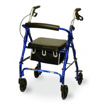 Jr. Size Rollator with Loop Brakes and Basket, Blue
