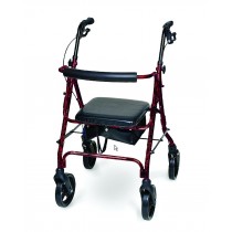 Deluxe Aluminum Rollator, Marble Burgundy