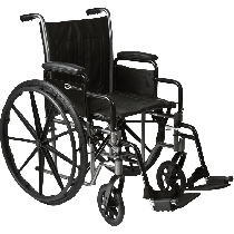 "K2-Lite Wheelchair with Removable Desk-Length Arms and Swing-Away Footrest, 20"" x 16"""