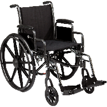 "K3-Lite Wheelchair with Removable Desk-Length Arms and Swing-Away Footrests, 16"" x 16"""