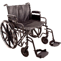 "K7-Lite Wheelchair with Removable Desk Arms and Swing-Away Footrests, 22"" x 18"""
