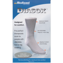 Diasox Seam-Free Sock, Medium, Black, Cotton/Acryl