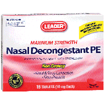 Leader Nasal Decongestant PE Tablets 10 mg (18 Count)