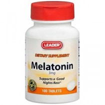 Leader Melatonin Vitamin Tablets, 3 mg (100 Count)