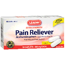 Leader Extra-Strength Pain Relief Caplets, 500 mg (50 Count)