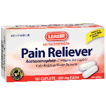 Leader Extra-Strength Pain Relief Caplets, 500 mg (100 Count)