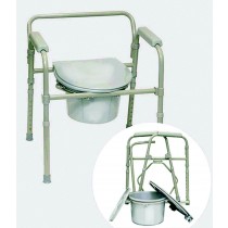 "Folding Deluxe Commode with Elongated Seat, 14"" W x 16-3/4"" D"