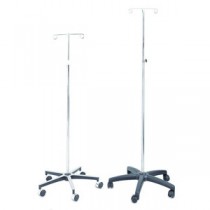 "5 Leg Two Prong Twist Lock I.V. Pole, 47"" to 85"" Height Adjustments"