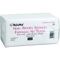 "ReliaMed Non-Sterile Non-Woven Sponge 4"" x 4"", 4-Ply"