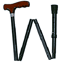 Adj. Bronze Folding Cane w/York Handle, Each