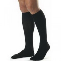 Cotton Comfort Men's Knee-High Compression Stockings Medium Long, Black