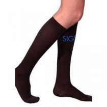 Cotton Comfort Men's Knee-High Compression Stockings Medium Long, Black