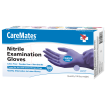 CareMates Nitrile Powder-Free Textured Examination Gloves, Small
