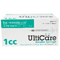 "UltiCare Insulin Syringe 30G x 1/2"", 1 mL (100 count)"