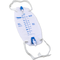 Cardinal Health Premium Flocked Back Leg Bag with Flip Valve, 1,000 mL