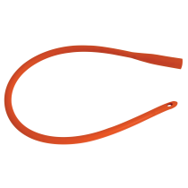 "Red Rubber Straight Intermittent Catheter 18 Fr 16"""