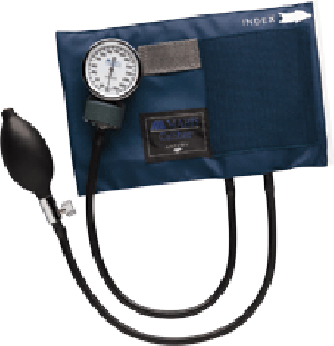 Adult CALIBER Aneroid Sphygmomanometers with Blue Nylon Cuff