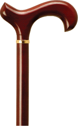 "Men's Derby Handle Cane, Rosewood Stain, 36"" - 37"""
