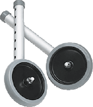 "Guardian Bariatric Fixed Front Inline Wheel Foot Piece 5"""